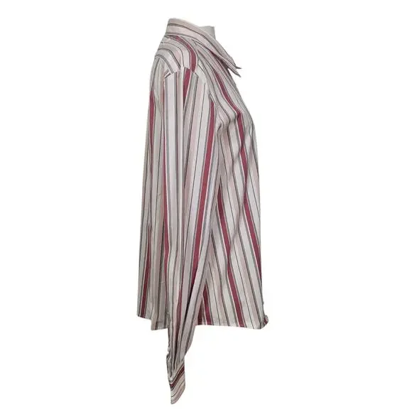 Faconnable Women's Striped Office Business Casual Long Sleeve Top Size Large - Picture 4 of 9